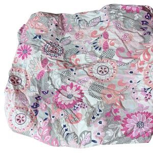 Pottery barn kids baby crib sheet colorful floral abstract 10% organic cotton